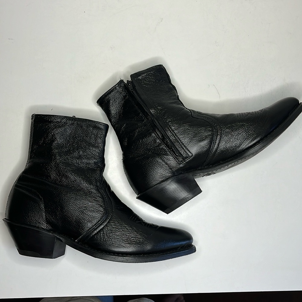 Abilene Sage Western Black Dress Boots Round Toe Zipper Side Men’s US 7.5 D - Picture 3 of 14